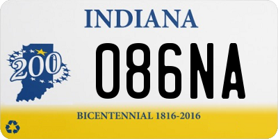 IN license plate 086NA