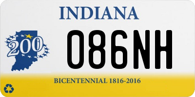 IN license plate 086NH