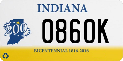 IN license plate 086OK