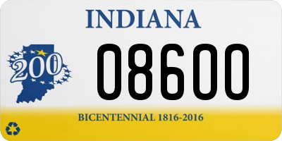 IN license plate 086OO