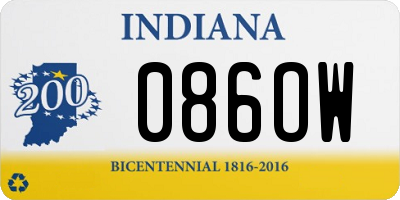 IN license plate 086OW