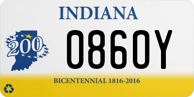 IN license plate 086OY