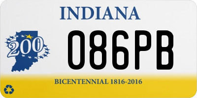 IN license plate 086PB