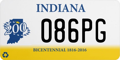 IN license plate 086PG