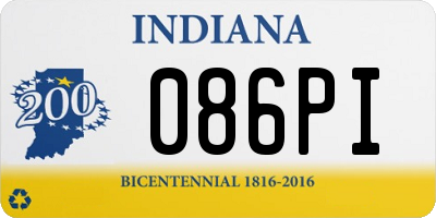 IN license plate 086PI