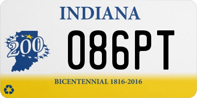 IN license plate 086PT