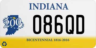 IN license plate 086QD