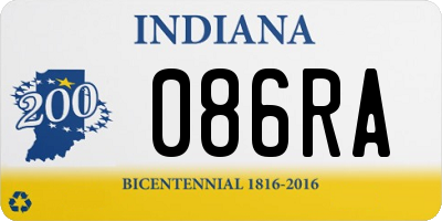 IN license plate 086RA