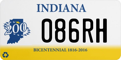 IN license plate 086RH