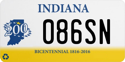 IN license plate 086SN