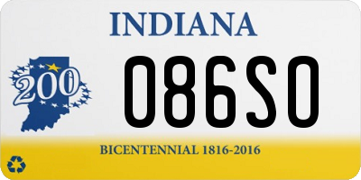 IN license plate 086SO