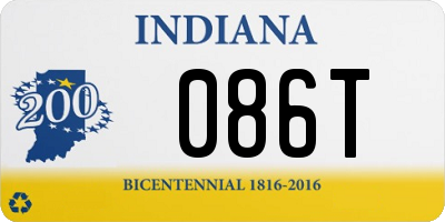 IN license plate 086T