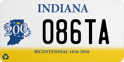 IN license plate 086TA