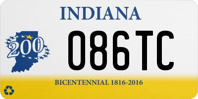IN license plate 086TC