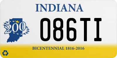 IN license plate 086TI