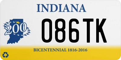 IN license plate 086TK