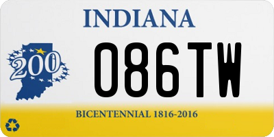 IN license plate 086TW