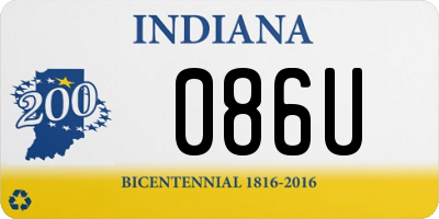 IN license plate 086U