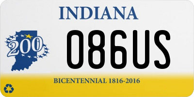 IN license plate 086US