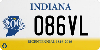 IN license plate 086VL