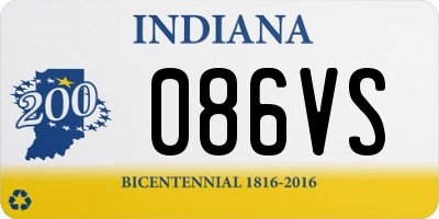 IN license plate 086VS