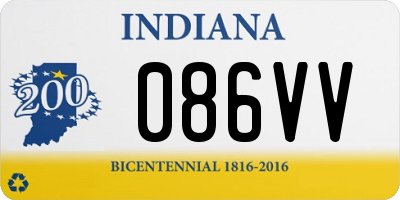 IN license plate 086VV