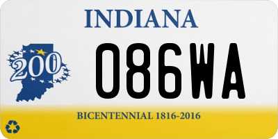 IN license plate 086WA