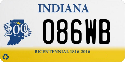 IN license plate 086WB