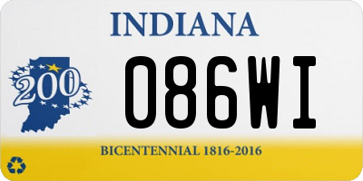 IN license plate 086WI