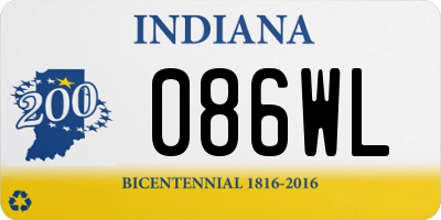 IN license plate 086WL
