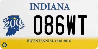 IN license plate 086WT