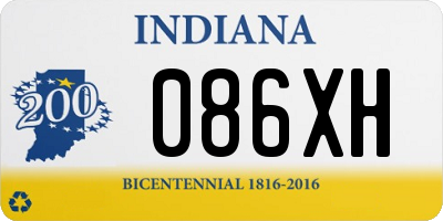 IN license plate 086XH