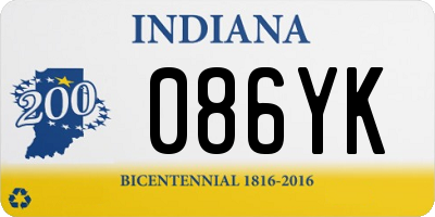 IN license plate 086YK