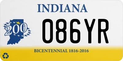 IN license plate 086YR
