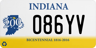 IN license plate 086YV