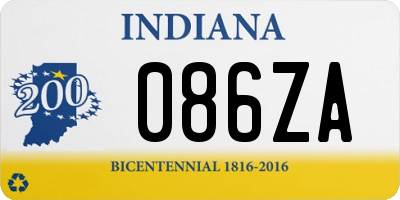 IN license plate 086ZA