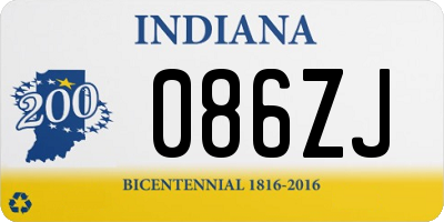 IN license plate 086ZJ