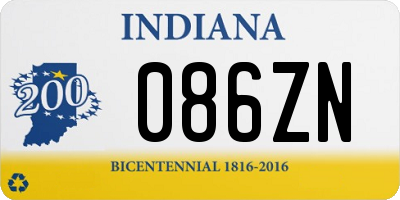 IN license plate 086ZN