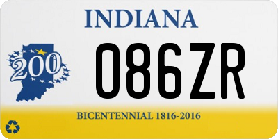 IN license plate 086ZR