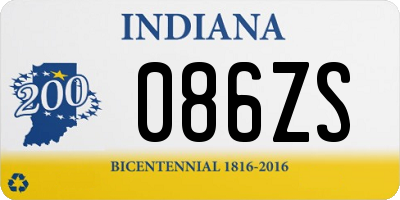 IN license plate 086ZS