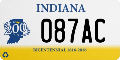 IN license plate 087AC