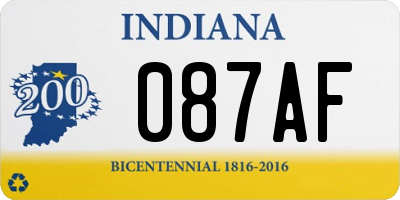 IN license plate 087AF