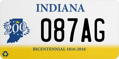 IN license plate 087AG