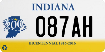 IN license plate 087AH