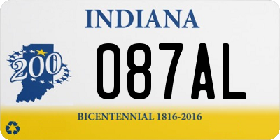 IN license plate 087AL