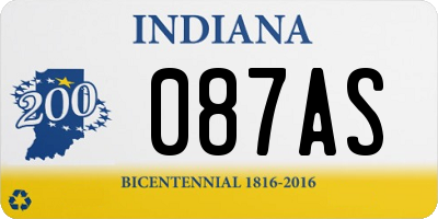 IN license plate 087AS