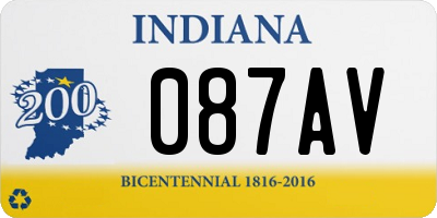 IN license plate 087AV