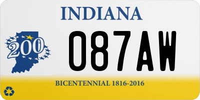 IN license plate 087AW