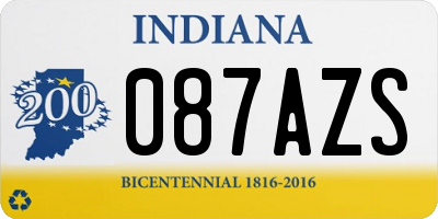 IN license plate 087AZS