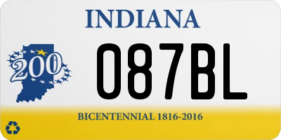 IN license plate 087BL